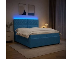 Lova LED lovos čiužinys su LED apšvietimu Mėlyna 200 x 200 cm