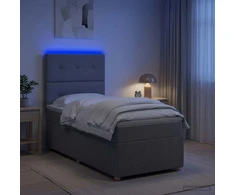 Lova LED lovos čiužinys su LED apšvietimu Šviesiai pilka Audinys