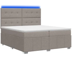 Lova LED lovos čiužinys su LED apšvietimu Taupe 200 x 200 cm Audinys