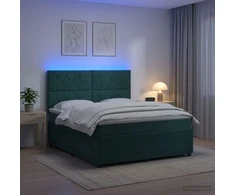 Lova LED lovos čiužinys su LED apšvietimu Tamsiai žalia 160 x 200 cm