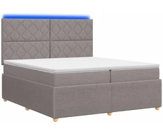 Lova LED lovos čiužinys su LED apšvietimu Taupe 200 x 200 cm Audinys