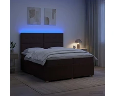 Lova LED lovos čiužinys su LED apšvietimu Tamsiai rudas 200 x 200 cm