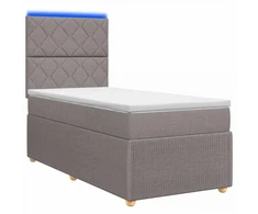 Lova LED lovos čiužinys su LED apšvietimu Taupe 90 x 190 cm Audinys