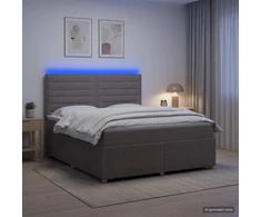 Lova LED lovos čiužinys su LED apšvietimu Taupe 180 x 200 cm Audinys