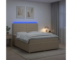 Lova LED lovos čiužinys su LED apšvietimu Kreminė 160 x 200 cm