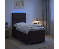 Lova LED lovos čiužinys su LED apšvietimu Tamsiai rudas 90 x 200 cm