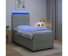 Lova LED lovos čiužinys su LED apšvietimu Šviesiai pilka 90 x 190 cm