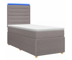 Lova LED lovos čiužinys su LED apšvietimu Taupe 90 x 190 cm Audinys