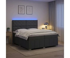 Lova LED lovos čiužinys su LED apšvietimu Tamsiai pilka 200 x 200 cm
