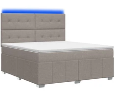 Lova LED lovos čiužinys su LED apšvietimu Taupe 140 x 190 cm Audinys