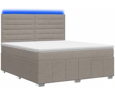 Lova LED lovos čiužinys su LED apšvietimu Taupe 160 x 200 cm Audinys