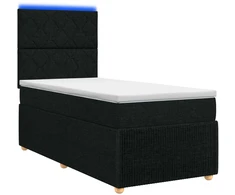 Lova LED lovos čiužinys su LED apšvietimu Juoda 100 x 200 cm Audinys