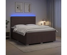 Lova LED lovos čiužinys su LED apšvietimu Tamsiai rudas 180 x 200 cm