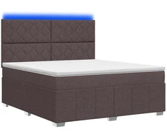 Lova LED lovos čiužinys su LED apšvietimu Tamsiai rudas 160 x 200 cm