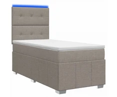 Lova LED lovos čiužinys su LED apšvietimu Taupe 100 x 200 cm Audinys