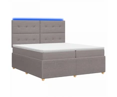 Lova LED lovos čiužinys su LED apšvietimu Taupe 200 x 200 cm Audinys