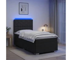 Lova LED lovos čiužinys su LED apšvietimu Juoda 80 x 200 cm Audinys