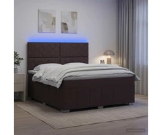Lova LED lovos čiužinys su LED apšvietimu Tamsiai rudas 140 x 200 cm