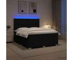 Lova LED lovos čiužinys su LED apšvietimu Juoda 140 x 190 cm Audinys