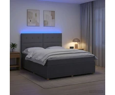 Lova LED lovos čiužinys su LED apšvietimu Tamsiai pilka 180 x 200 cm