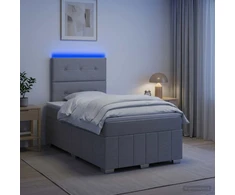 Lova LED lovos čiužinys su LED apšvietimu Šviesiai pilka Audinys