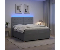 Lova LED lovos čiužinys su LED apšvietimu Šviesiai pilka Audinys
