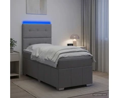 Lova LED lovos čiužinys su LED apšvietimu Šviesiai pilka Audinys