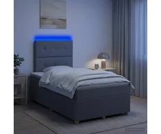 Lova LED lovos čiužinys su LED apšvietimu Šviesiai pilka Audinys