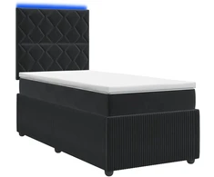 Lova LED lovos čiužinys su LED apšvietimu Juoda 100 x 200 cm Aksomas