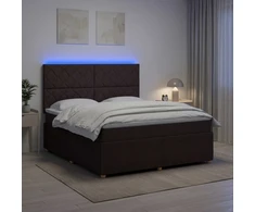 Lova LED lovos čiužinys su LED apšvietimu Tamsiai rudas 180 x 200 cm