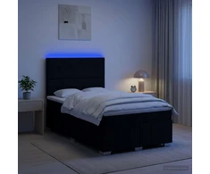 Lova LED lovos čiužinys su LED apšvietimu Juoda 120 x 200 cm Audinys