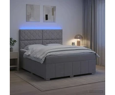 Lova LED lovos čiužinys su LED apšvietimu Šviesiai pilka Audinys