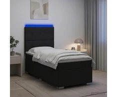 Lova LED lovos čiužinys su LED apšvietimu Juoda 100 x 200 cm Audinys