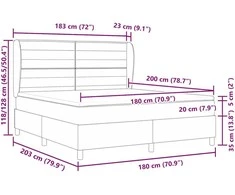 Kiemas lova su čiužiniu Mėlyna 200 x 180 cm audinys