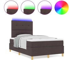 LED Čiužinio Lova Tamsiai rudas 120 x 190 cm audinys