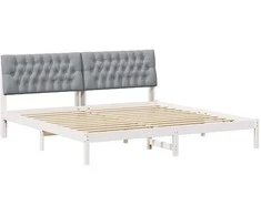Lovo rėmas su apmuštu galvūgaliu Balta 200 x 200 cm