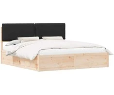 Lova Lovo rėmas su apmuštu galvūgaliu Juoda 200 x 200 cm