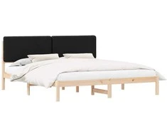 Lovo rėmas su apmuštu galvūgaliu Juoda 200 x 200 cm