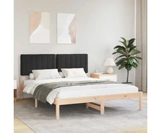 Lova Lovo rėmas su apmuštu galvūgaliu Juodas 150 x 200 cm