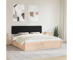 Lova Lovo rėmas su apmuštu galvūgaliu Juoda 180 x 200 cm