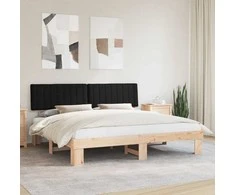 Lovo rėmas su apmuštu galvūgaliu Juoda 200 x 200 cm