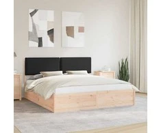 Lovo rėmas su apmuštu galvūgaliu Juoda 180 x 200 cm