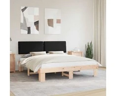 Lovo rėmas su apmuštu galvūgaliu Juoda 200 x 200 cm