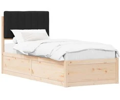 Lova Lovo rėmas su apmuštu galvūgaliu Juoda 80 x 200 cm
