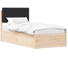 Lova Lovo rėmas su apmuštu galvūgaliu Juoda 100 x 200 cm