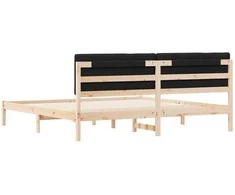 Lovo rėmas su apmuštu galvūgaliu Juodas 200 x 200 cm