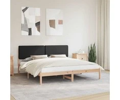 Lovo rėmas su apmuštu galvūgaliu Juoda 200 x 200 cm