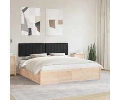 Lova Lovo rėmas su apmuštu galvūgaliu Juoda 180 x 200 cm
