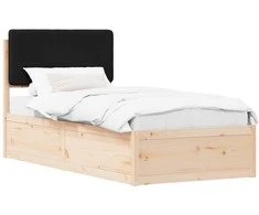 Lova Lovo rėmas su apmuštu galvūgaliu Juoda 90 x 190 cm