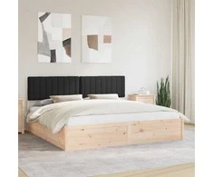 Lova Lovo rėmas su apmuštu galvūgaliu Juoda 200 x 200 cm